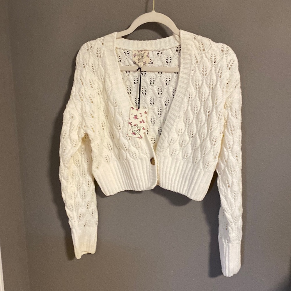 NWT Hippie Rose knit crop cardigan